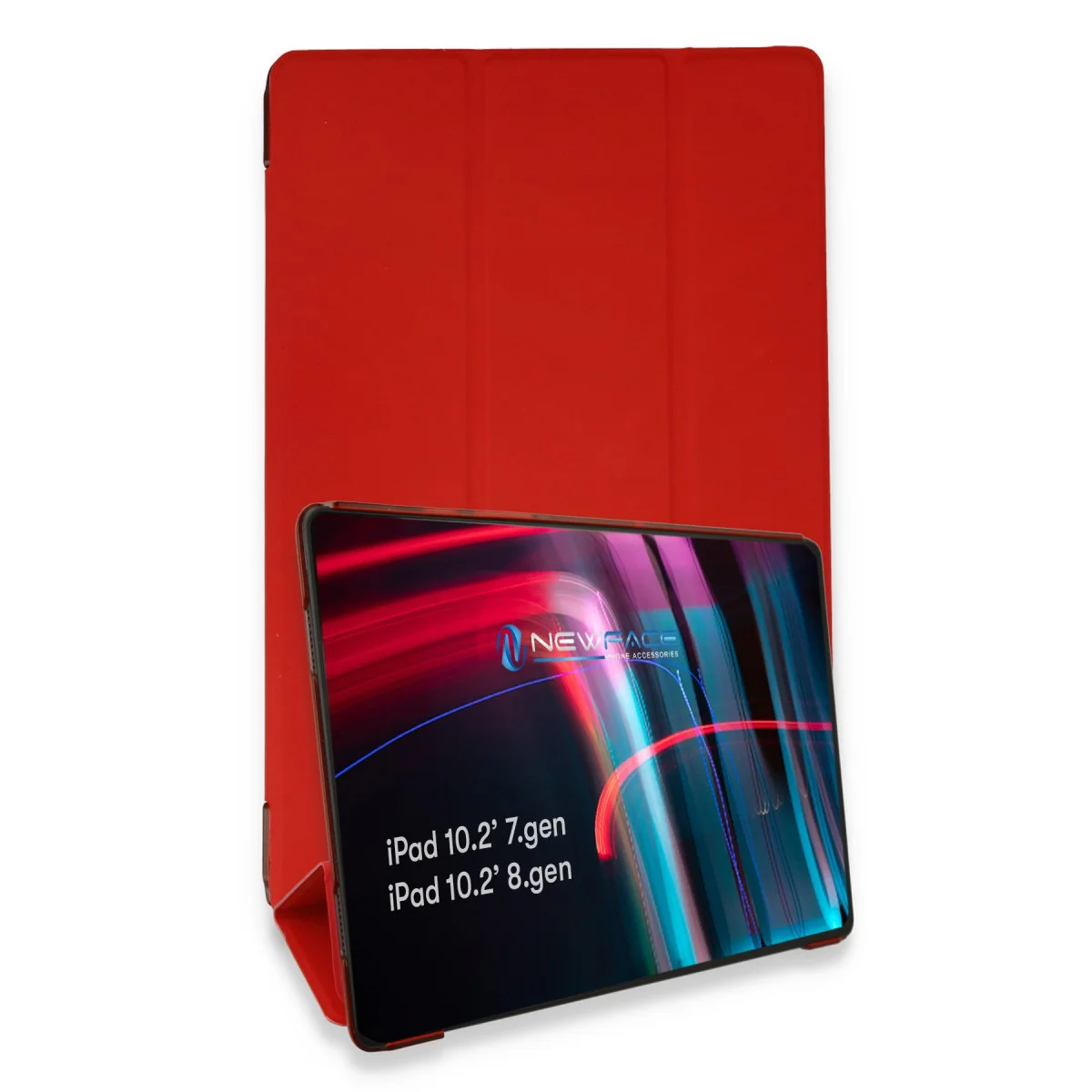 iPad 10.2 (7.nesil) Kılıf Tablet Smart Kılıf - Kırmızı