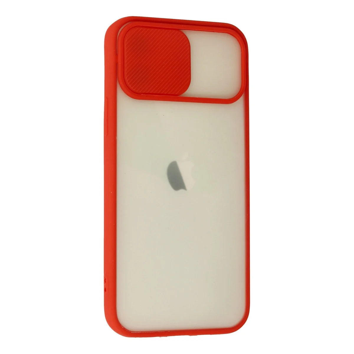 iPhone 12 Kılıf Palm Buzlu Kamera Sürgülü Silikon - Kırmızı