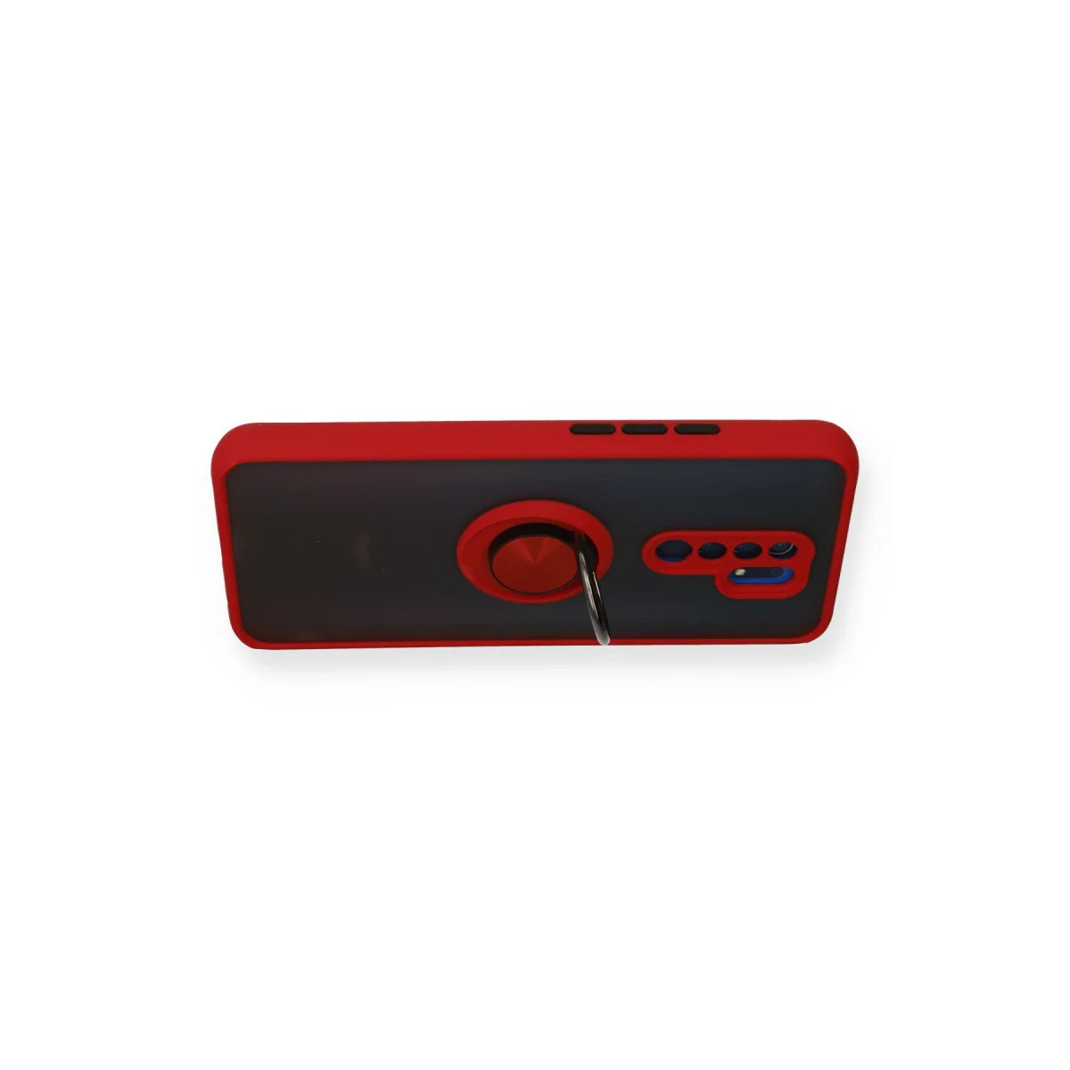 Redmi 9 Kılıf Montreal Yüzüklü Silikon Kapak - Kırmızı