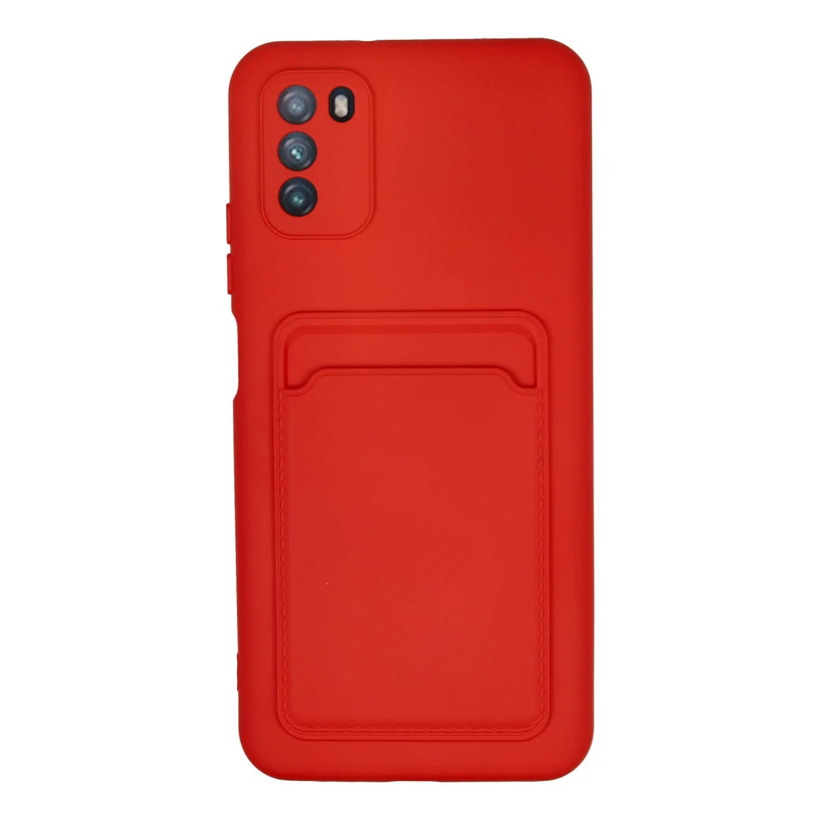 Pocophone M3 Kılıf Kelvin Kartvizitli Silikon - Kırmızı