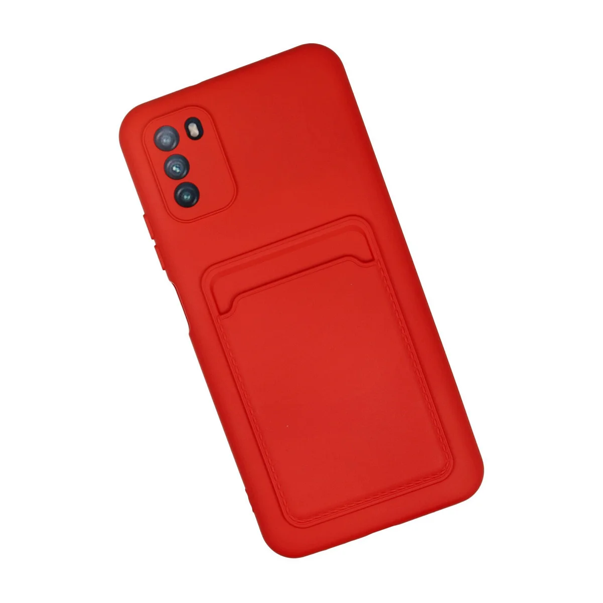 Pocophone M3 Kılıf Kelvin Kartvizitli Silikon - Kırmızı