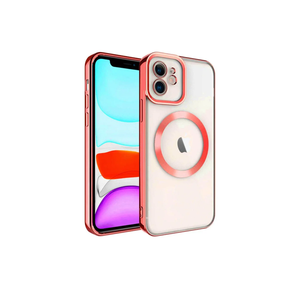 iPhone 12 Kılıf Kross Magneticsafe Kapak - Kırmızı