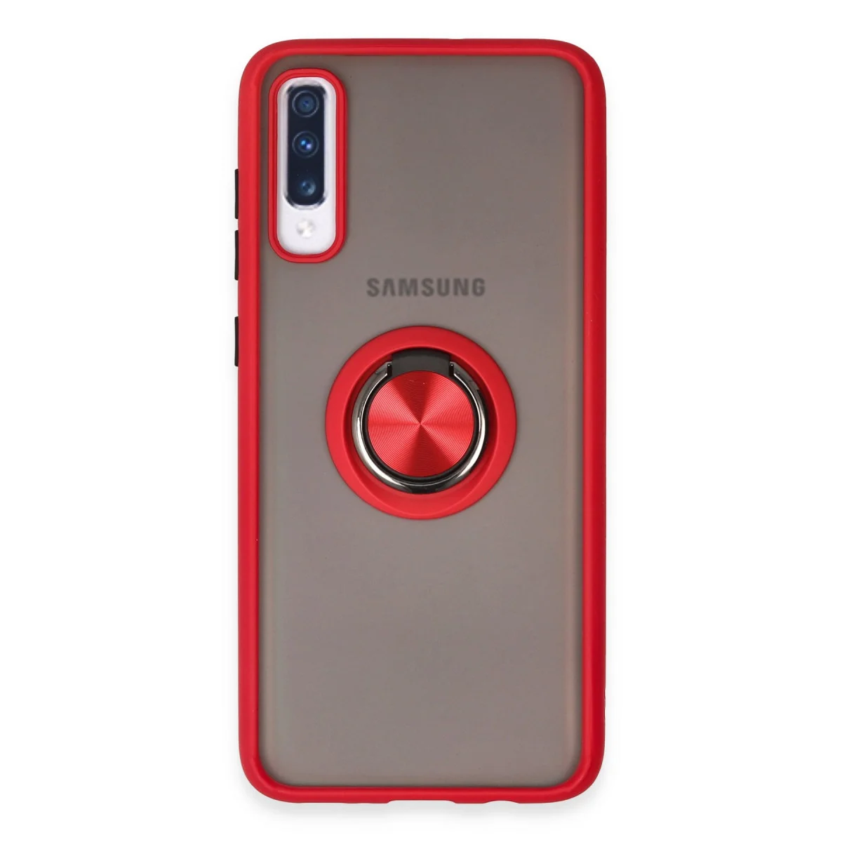 Galaxy A70 Kılıf Montreal Yüzüklü Silikon Kapak - Kırmızı