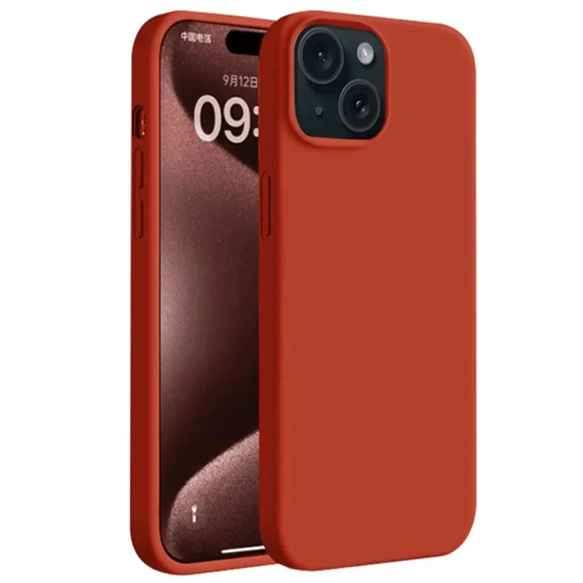 iPhone 15 Plus Kılıf First Silikon - Kırmızı
