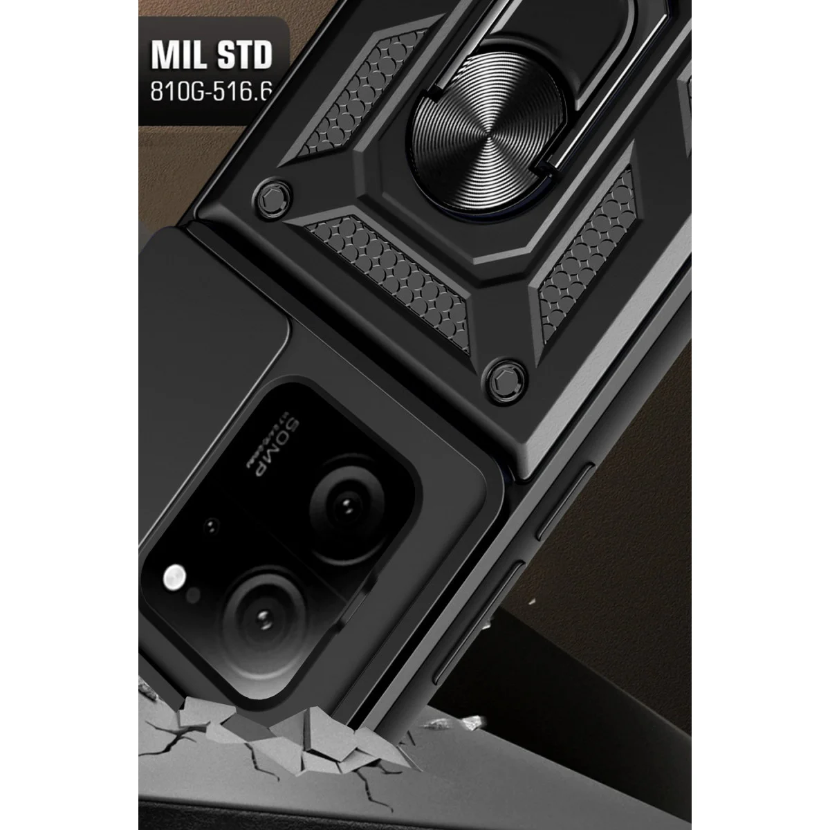 Mi 13T Pro Kılıf Pars Lens Yüzüklü Silikon - Kırmızı