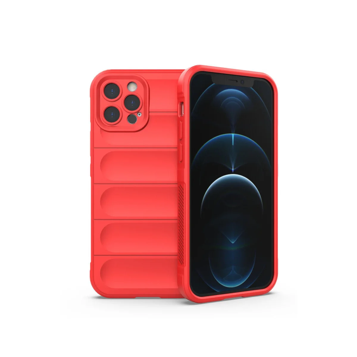 iPhone 12 Pro Max Kılıf Optimum Silikon - Kırmızı