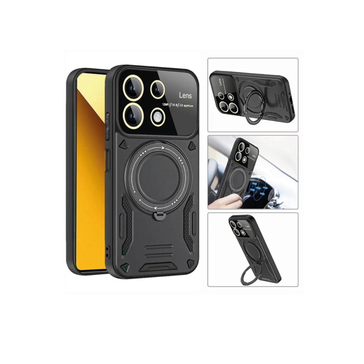 Mi 13T Pro Kılıf Joy Lens Standlı Kapak - Kırmızı