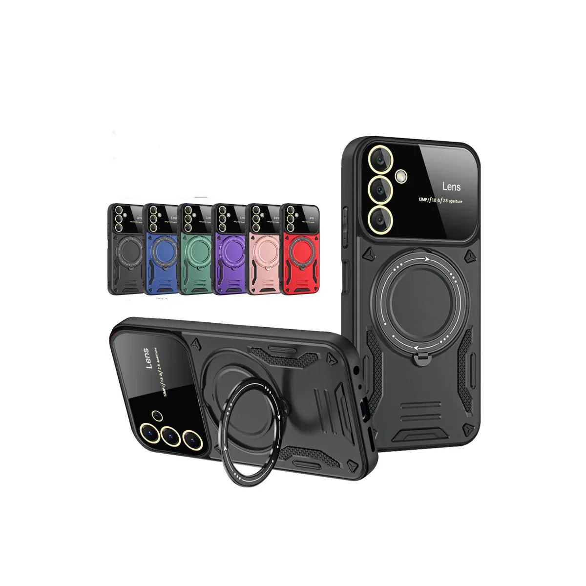Galaxy S25 Kılıf Joy Lens Standlı Kapak - Kırmızı