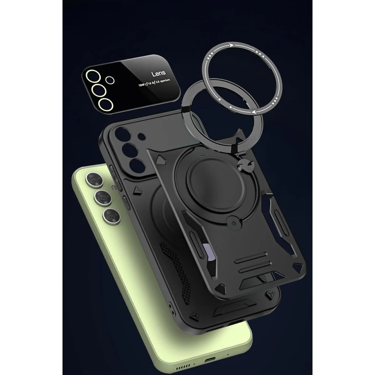 Galaxy S24 FE Kılıf Joy Lens Standlı Kapak - Kırmızı