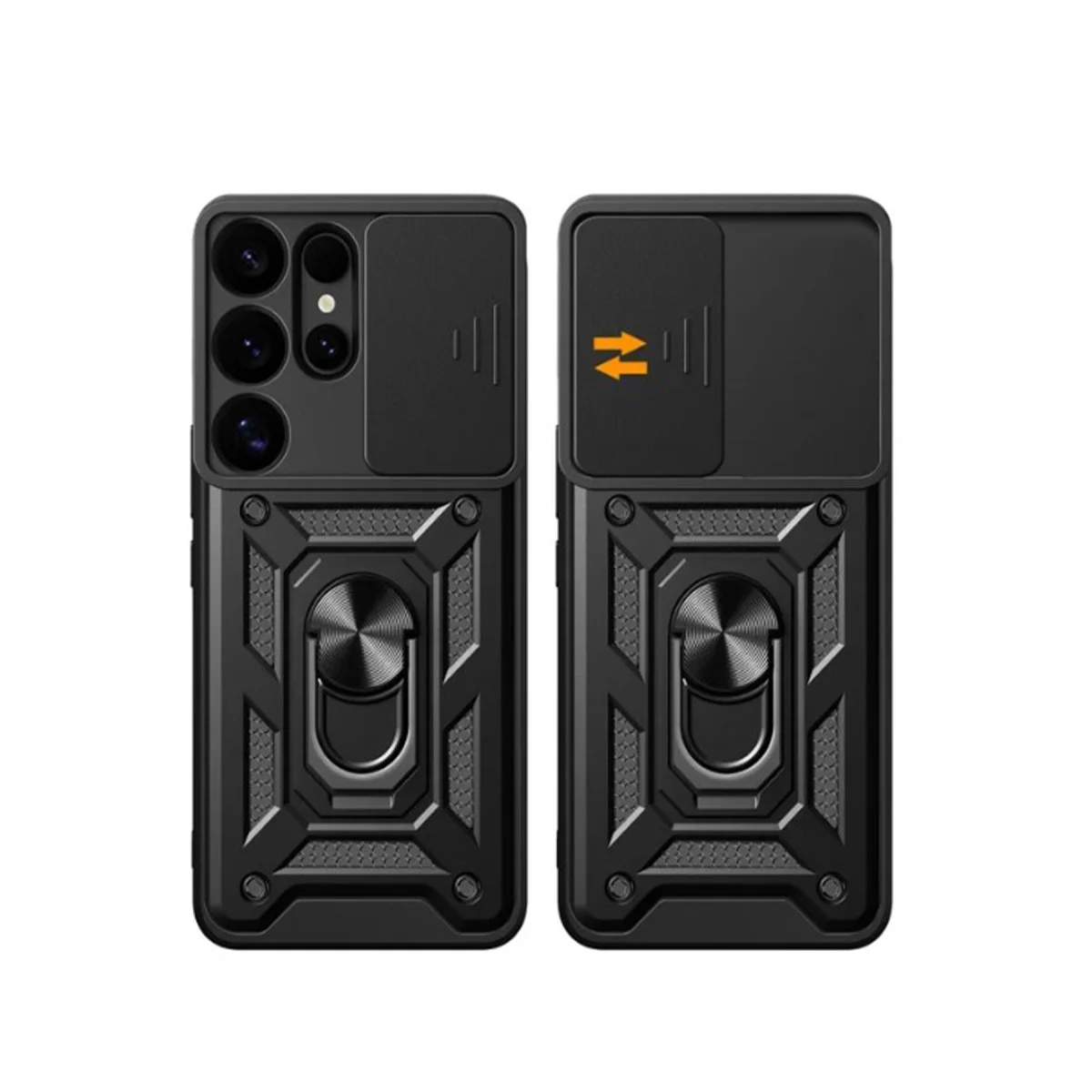 Galaxy S25 Ultra Kılıf Pars Lens Yüzüklü Silikon - Kırmızı