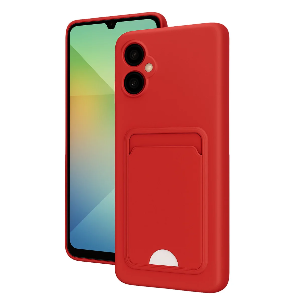 Galaxy A06 Kılıf Kelvin Kartvizitli Silikon - Kırmızı
