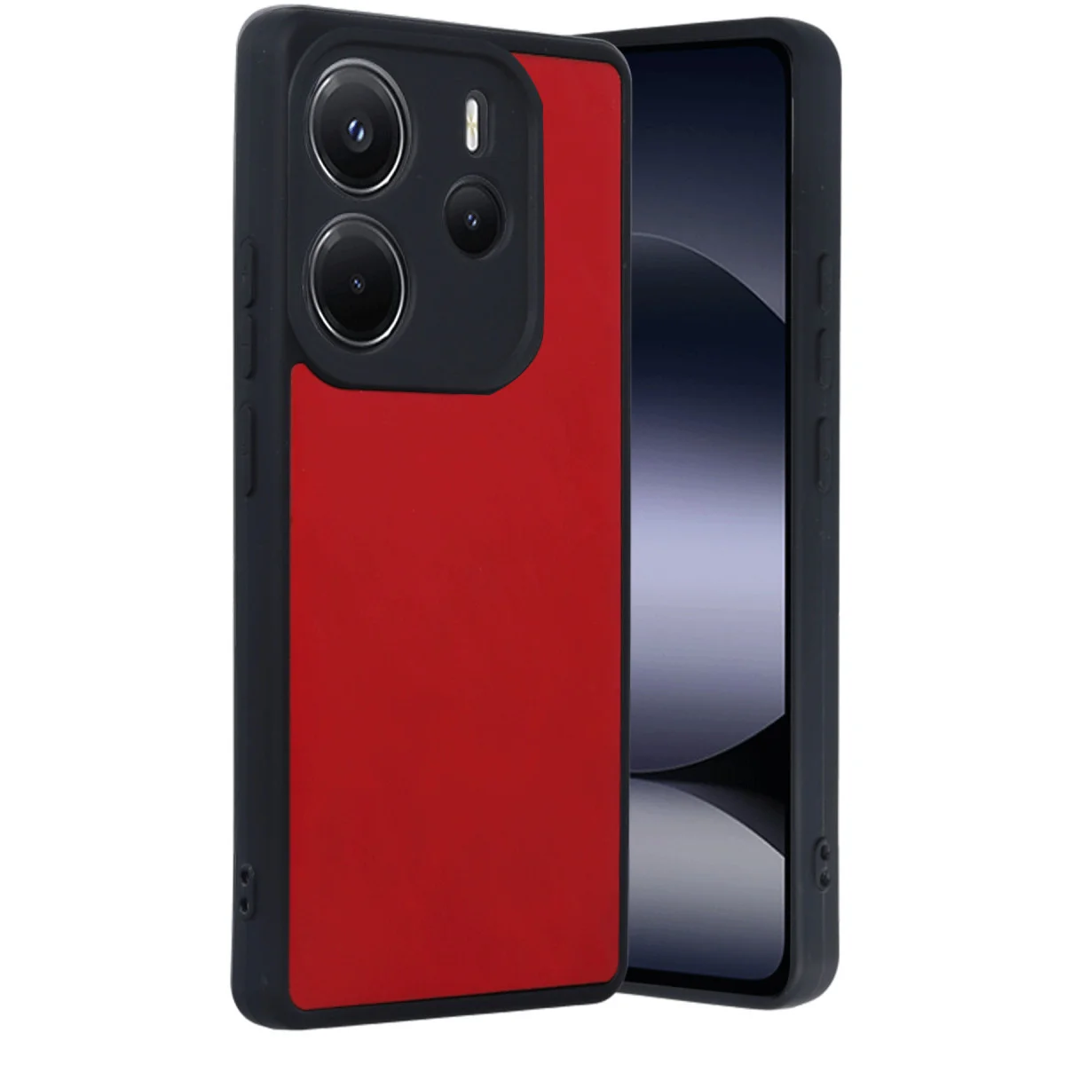 Redmi Note 14 4G Kılıf Aras Deri Kapak - Kırmızı