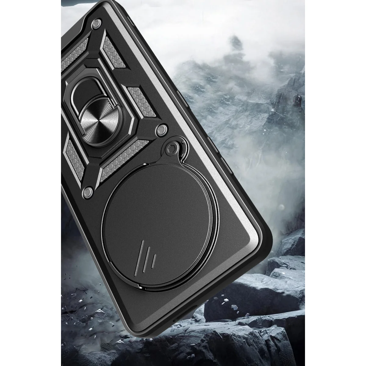 Mi 15 Ultra Kılıf Pars Lens Yüzüklü Silikon - Kırmızı