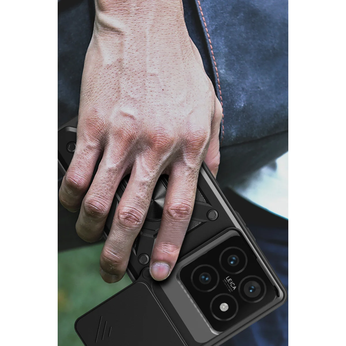 Mi 14T Pro Kılıf Pars Lens Yüzüklü Silikon - Kırmızı