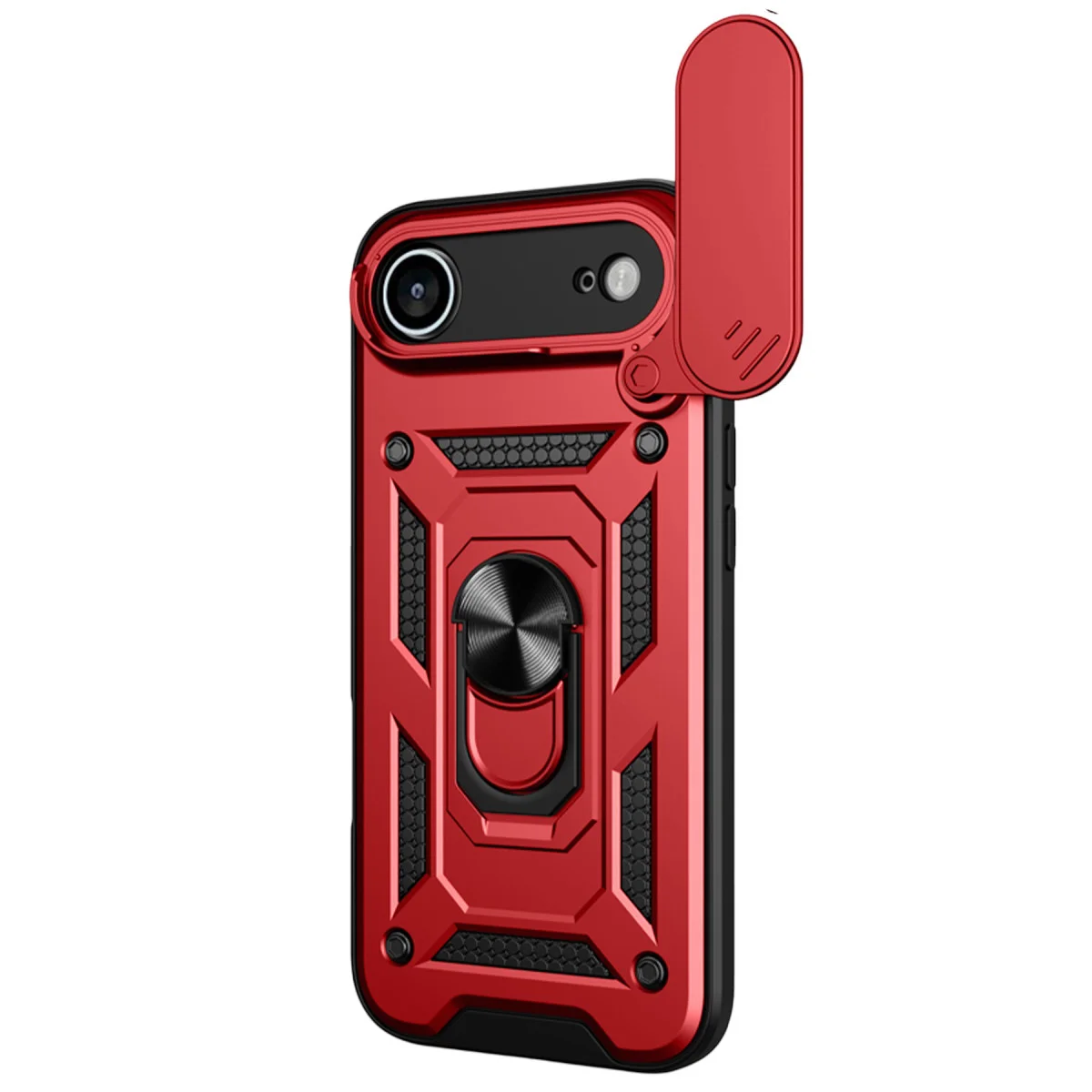 iPhone 17 Air Pars Lens Yüzüklü Silikon - Kırmızı