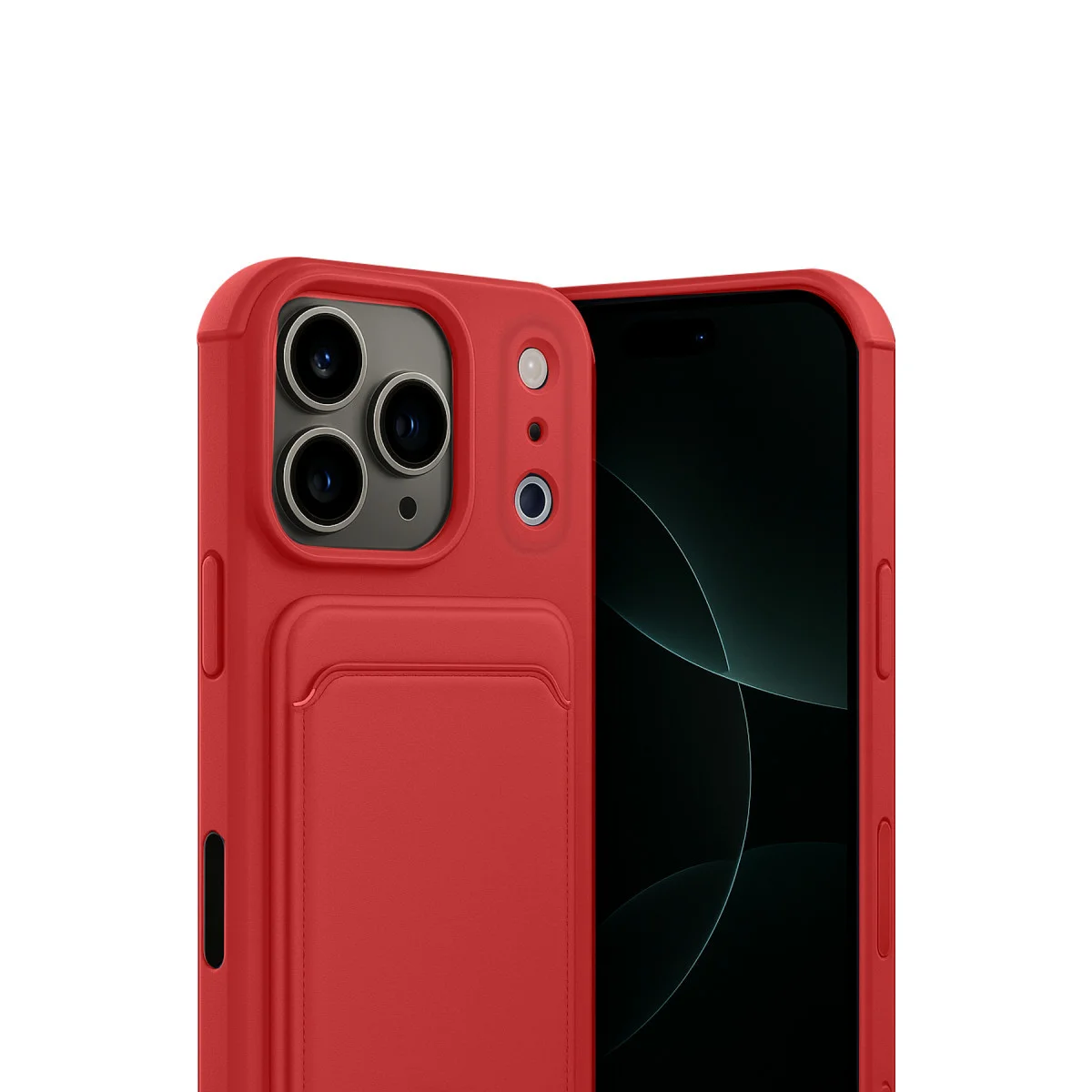 iPhone 17 Pro Max Kelvin Kartvizitli Silikon - Kırmızı