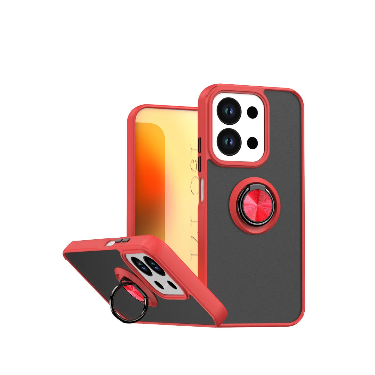 Redmi 15C 4G Montreal Yüzüklü Silikon Kapak - Kırmızı