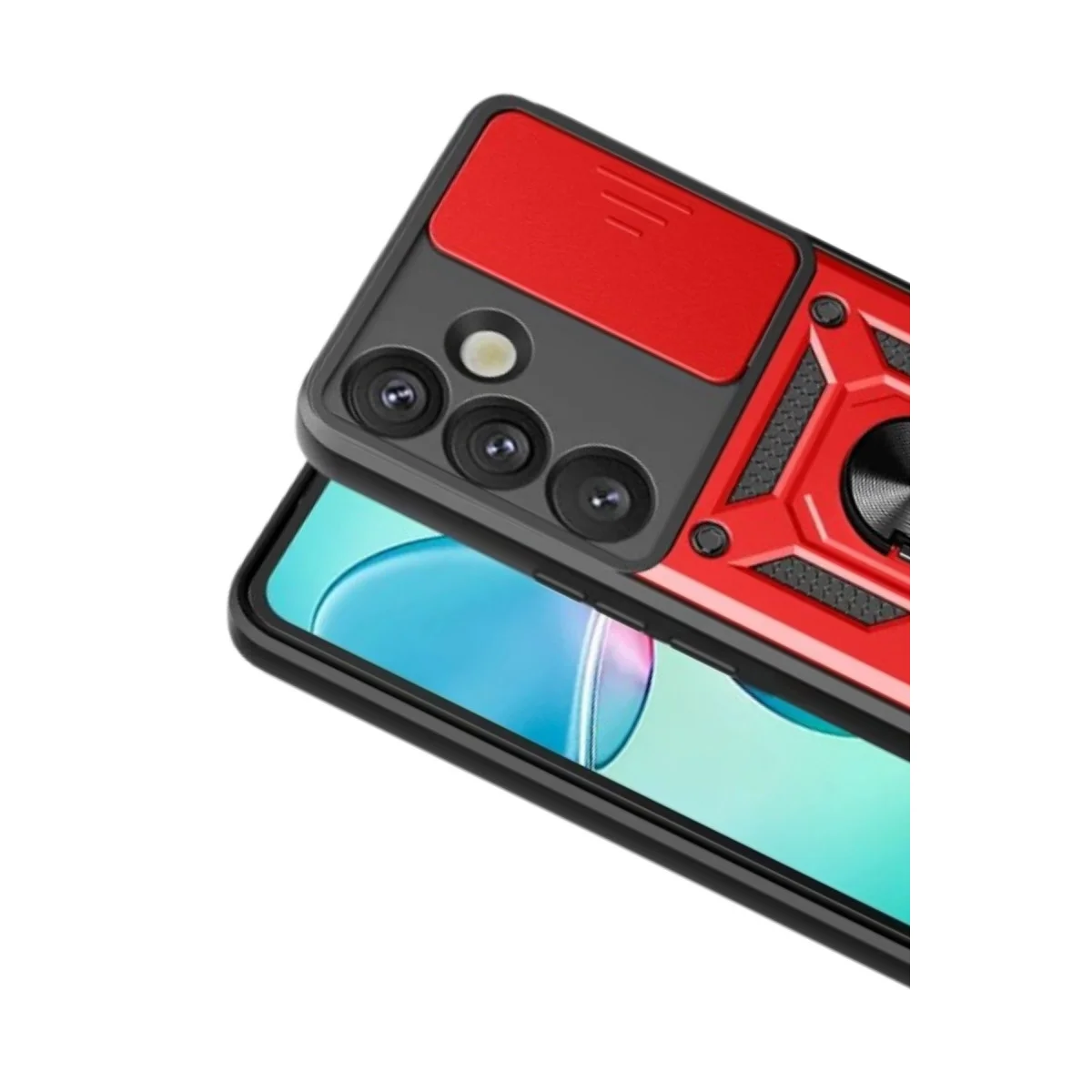 Galaxy S26 Plus Pars Lens Yüzüklü Silikon - Kırmızı