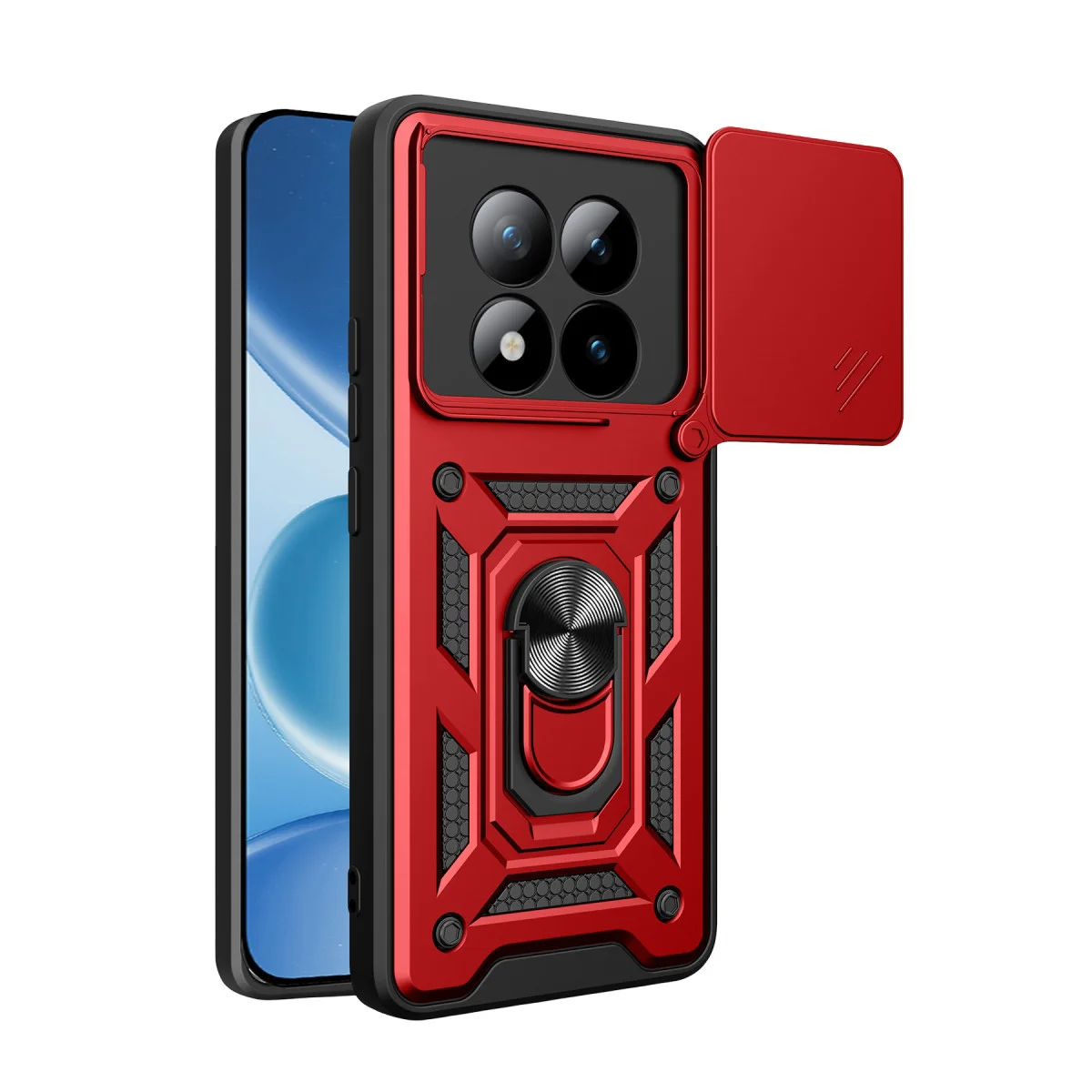 Redmi Note 15 Pro 5G Pars Lens Yüzüklü Silikon - Kırmızı