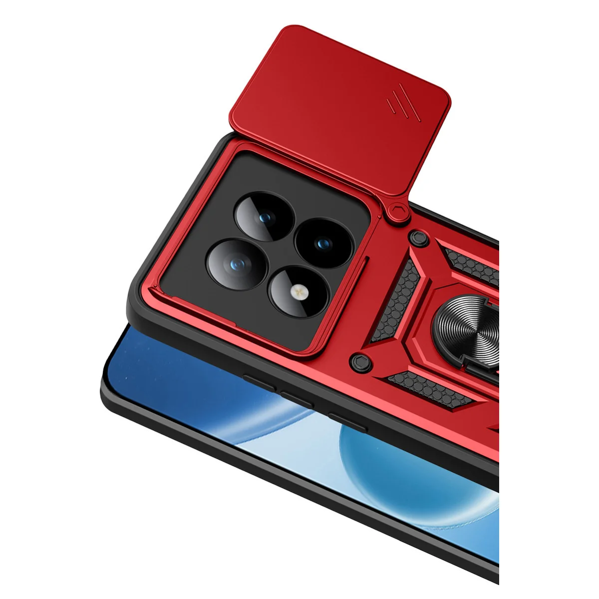 Redmi Note 15 Pro 5G Pars Lens Yüzüklü Silikon - Kırmızı