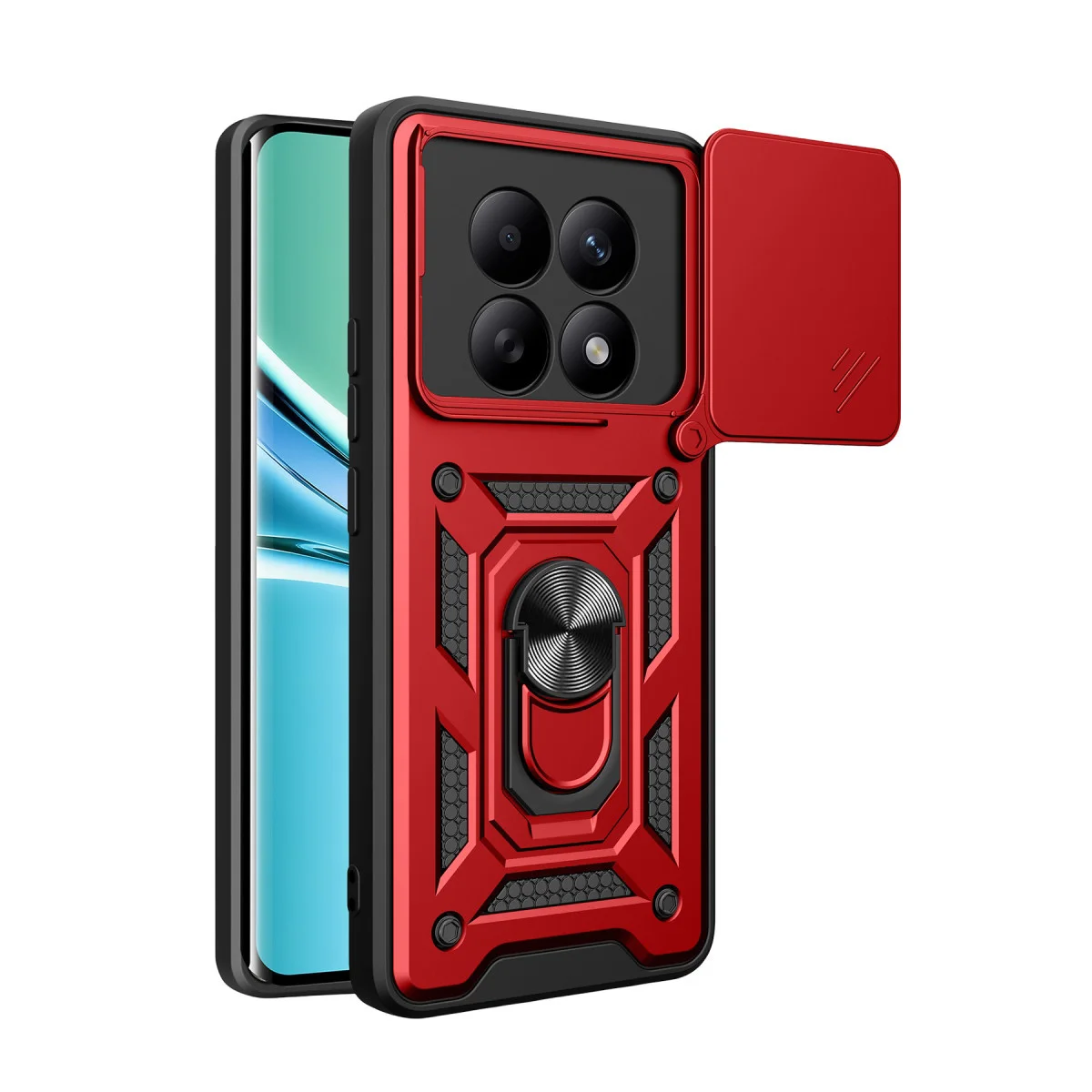 Redmi Note 15 4G Pars Lens Yüzüklü Silikon - Kırmızı
