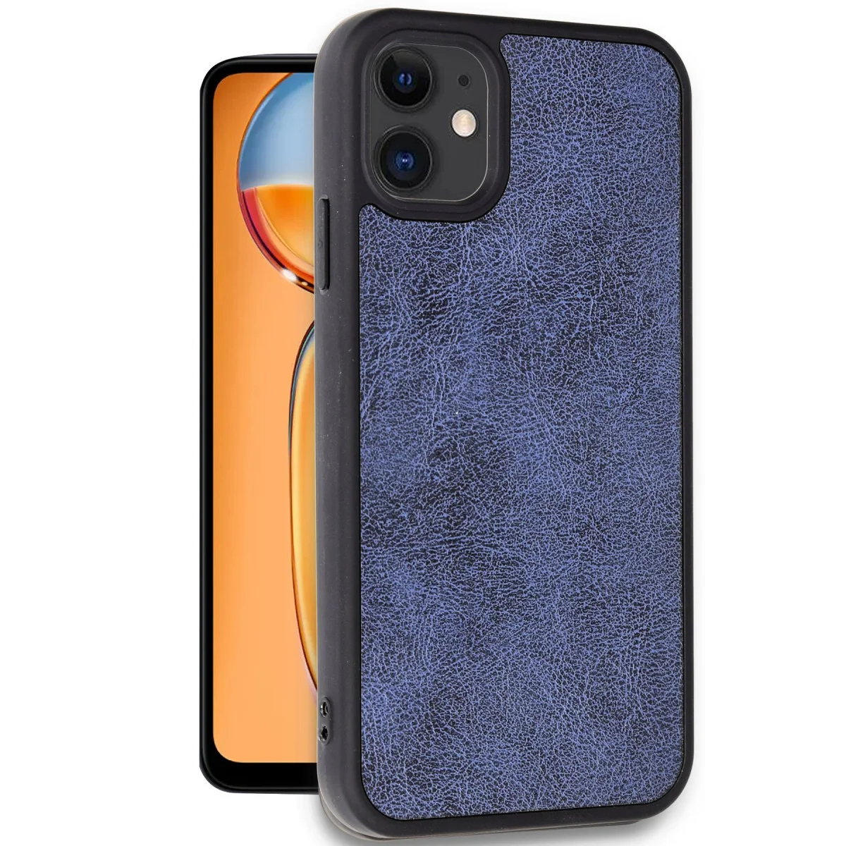 iPhone 11 Kılıf Aras Deri Kapak - Lacivert