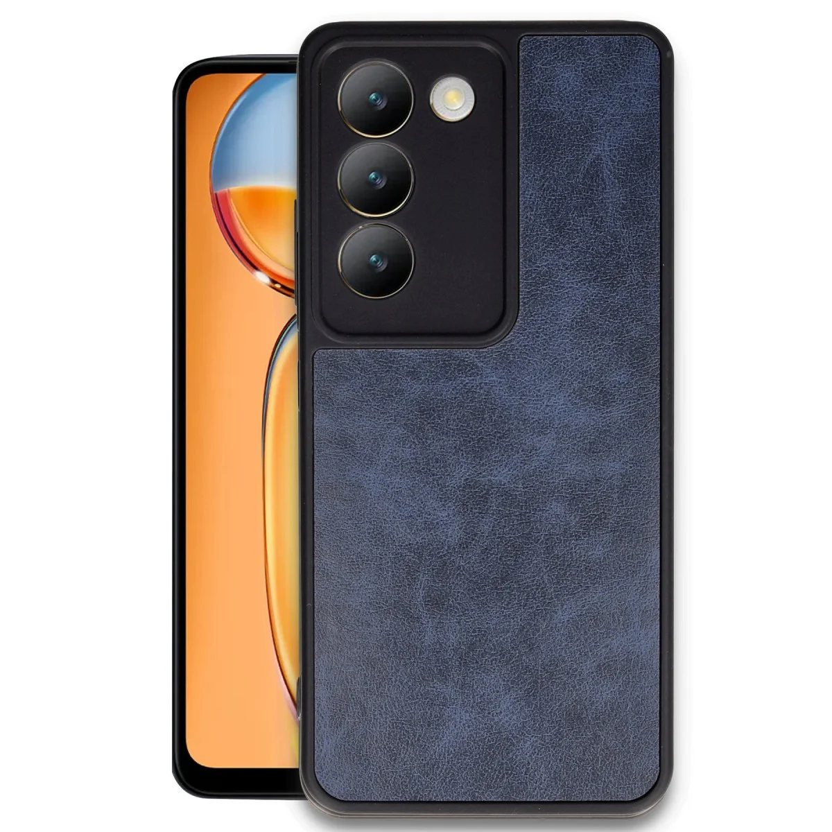 V30 Lite 4G Kılıf Aras Deri Kapak - Lacivert