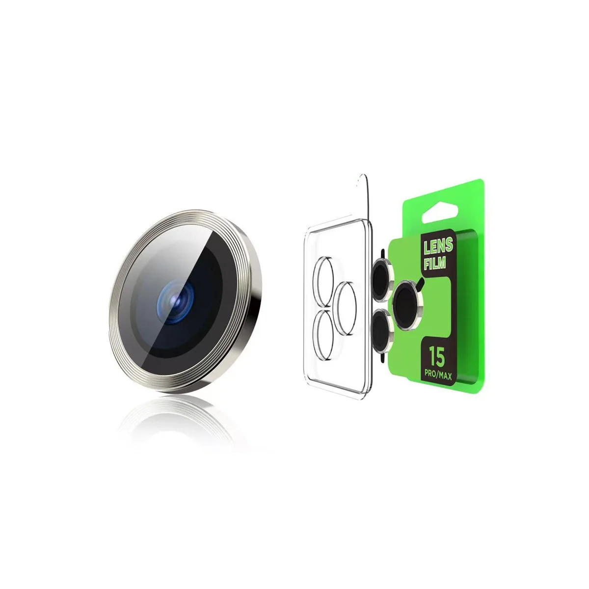 iPhone 15 Pro Max Raze Metal Kamera Lens - Lacivert