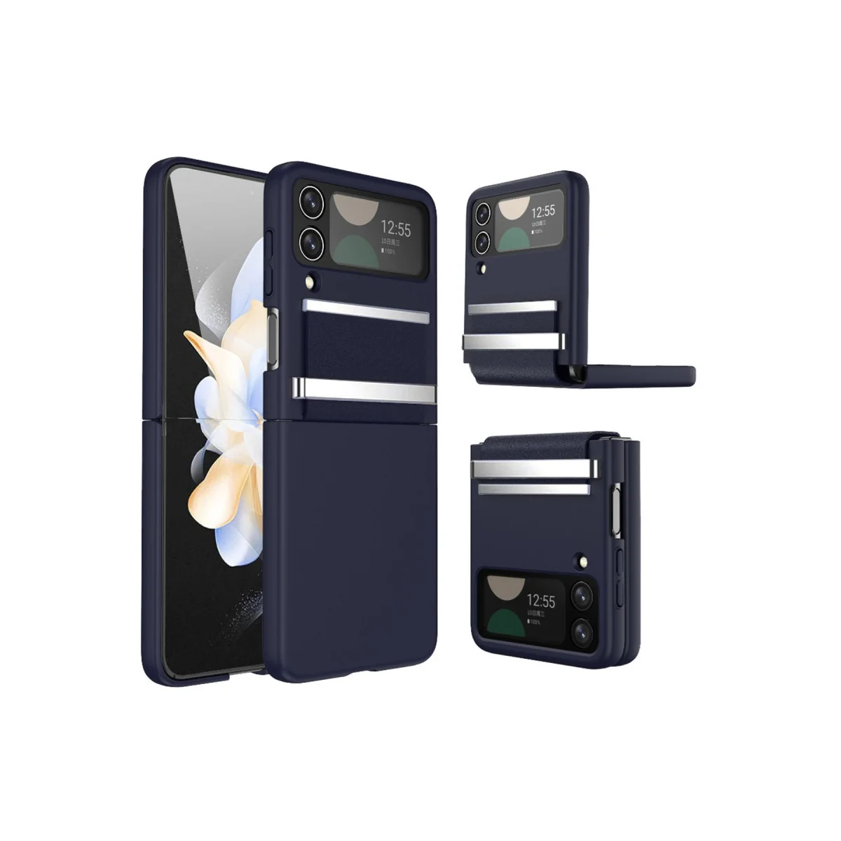 Galaxy Z Flip 4 Kılıf Belt Flip Kapak - Lacivert