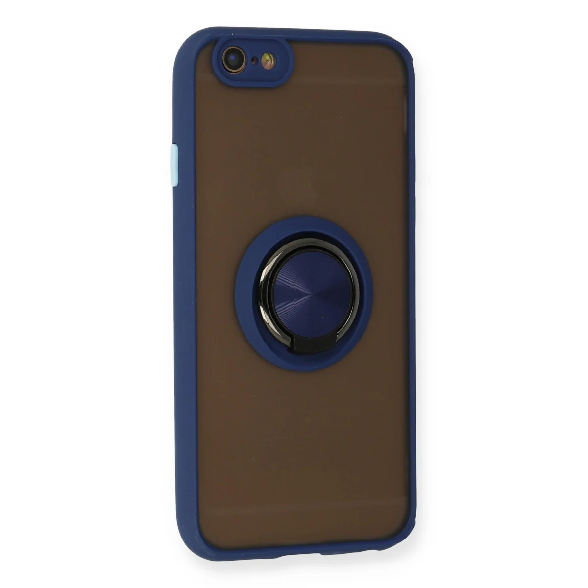 iPhone 6 Kılıf Montreal Yüzüklü Silikon Kapak - Lacivert