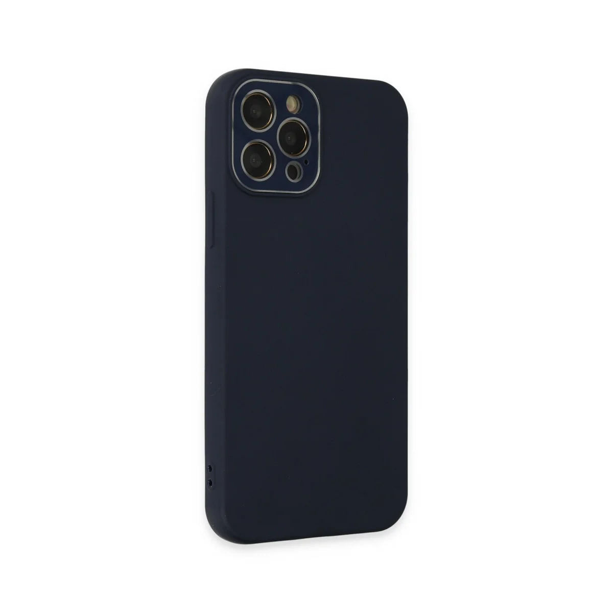 iPhone 12 Pro Max Kılıf Lansman Glass Kapak - Lacivert