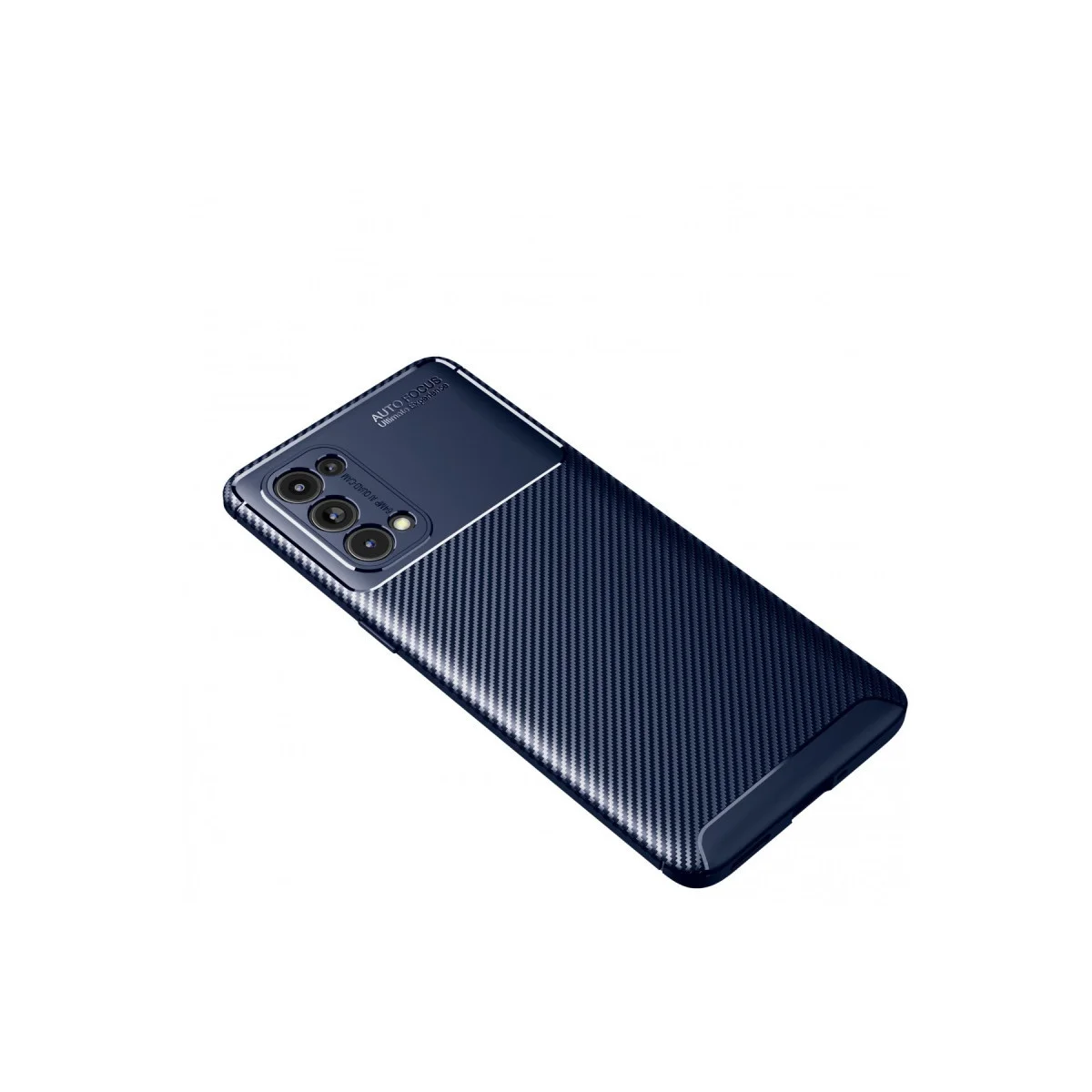 Reno 5 Pro Kılıf Auto Focus Karbon Kapak - Lacivert