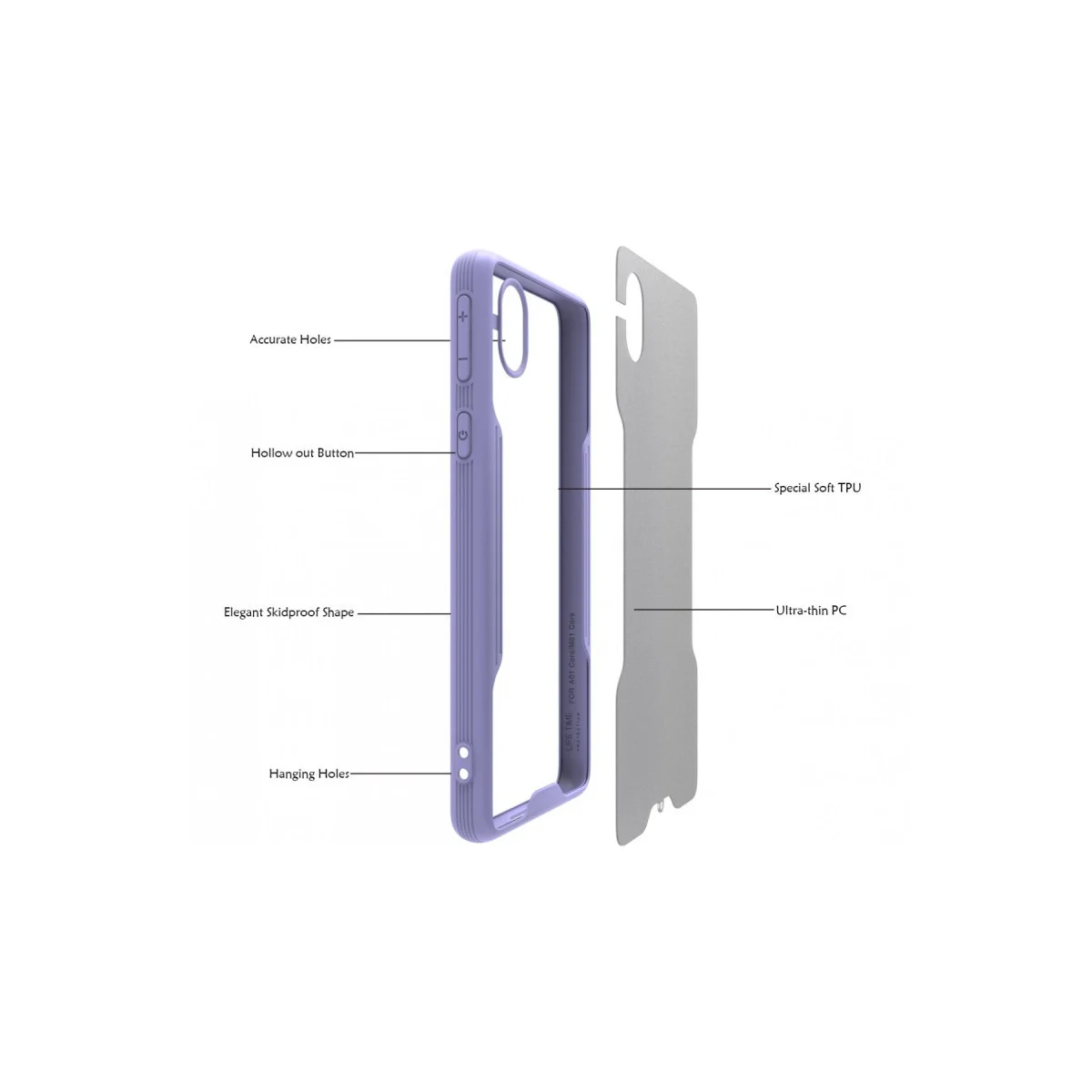 Galaxy A01 Core Kılıf Platin Silikon - Lacivert