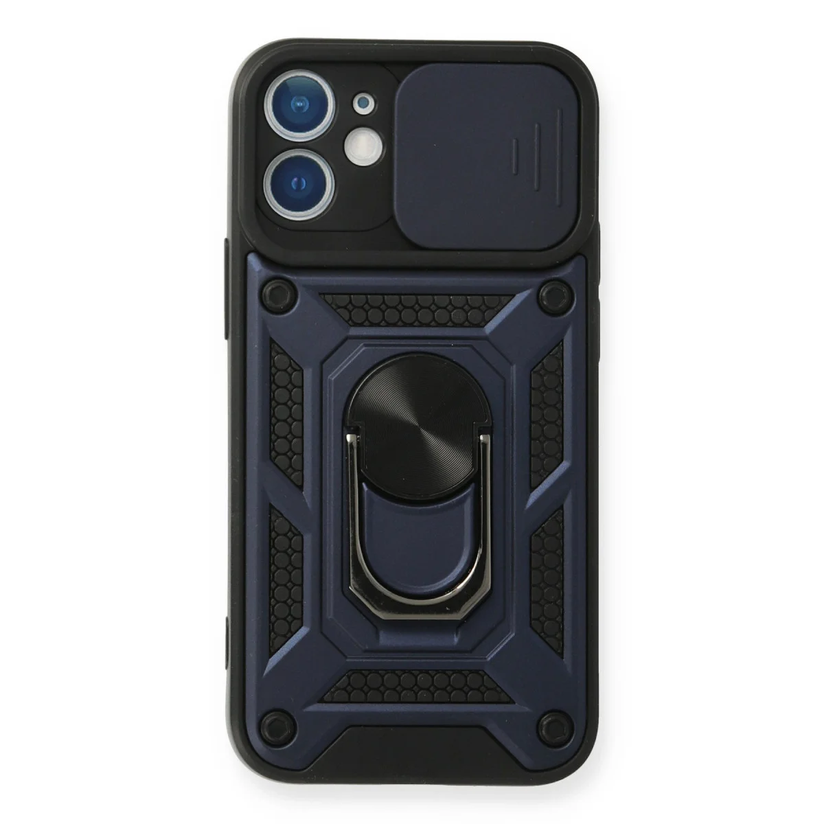 iPhone 11 Kılıf Pars Lens Yüzüklü Silikon - Lacivert