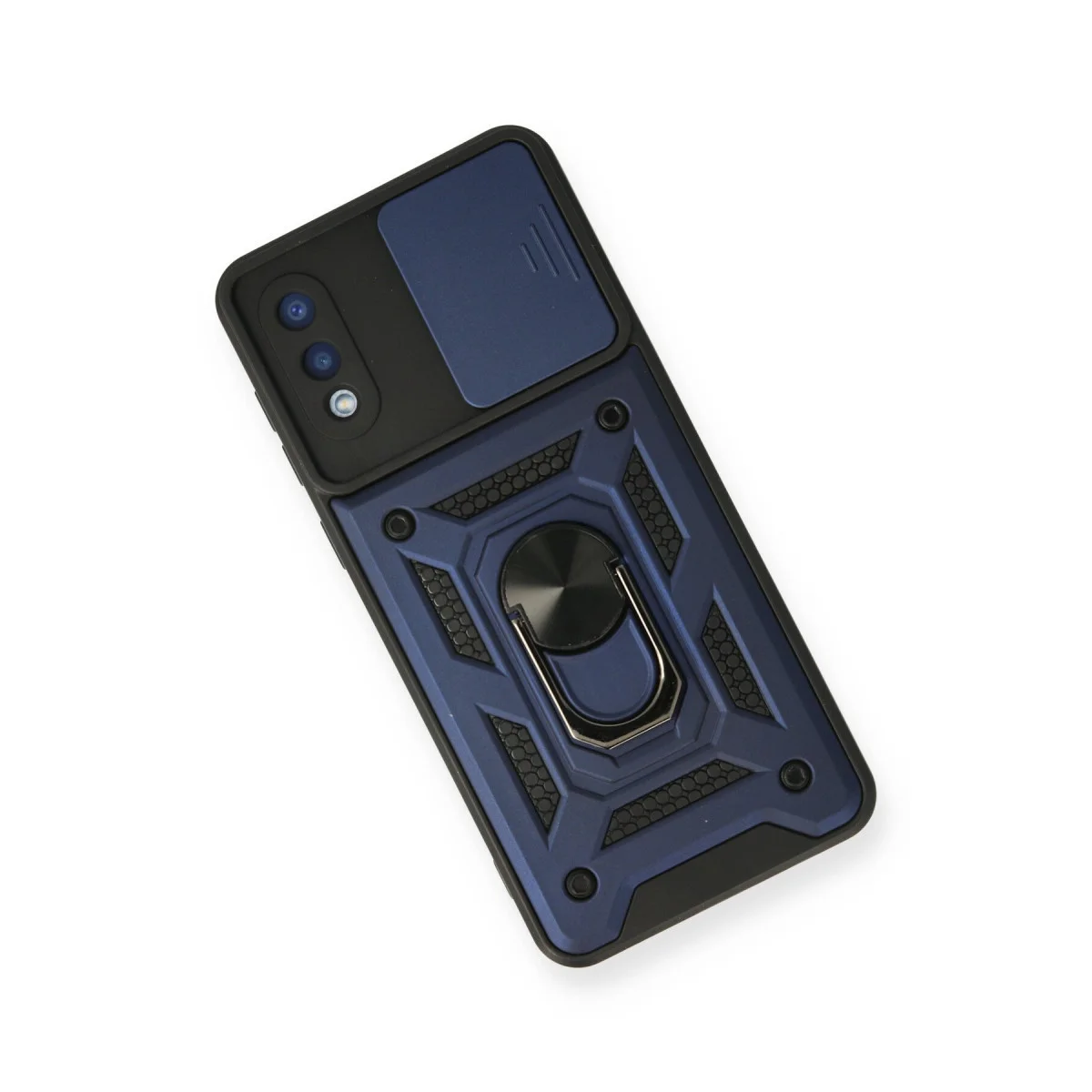 Galaxy A02 Kılıf Pars Lens Yüzüklü Silikon - Lacivert