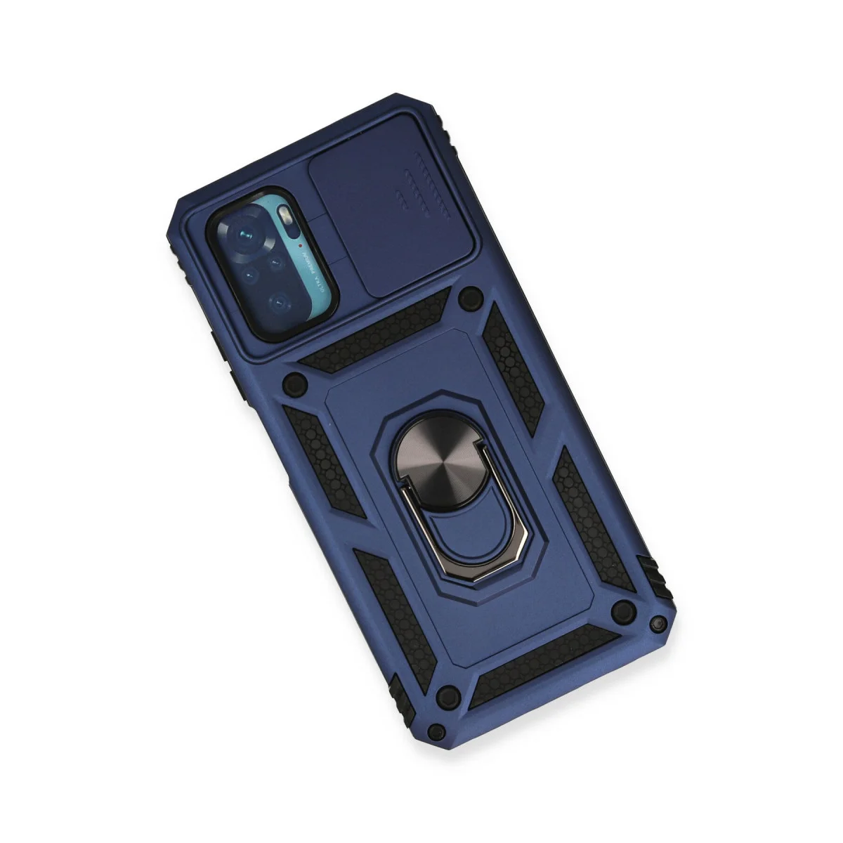 Redmi Note 10 Kılıf Pars Lens Yüzüklü Silikon - Lacivert