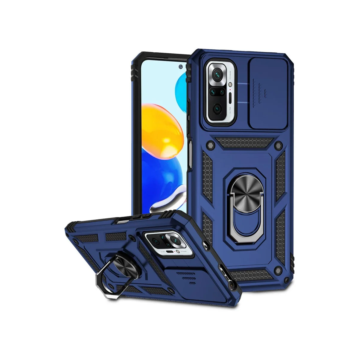 Redmi Note 10 Pro Kılıf Pars Lens Yüzüklü Silikon - Lacivert