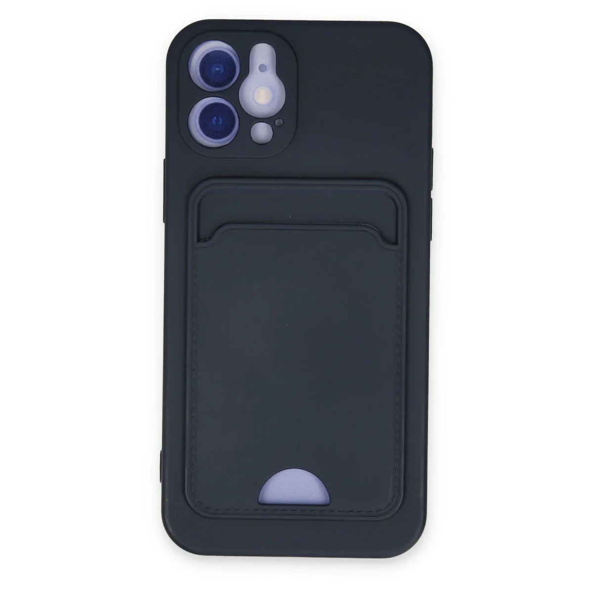 iPhone 12 Kılıf Kelvin Kartvizitli Silikon - Lacivert