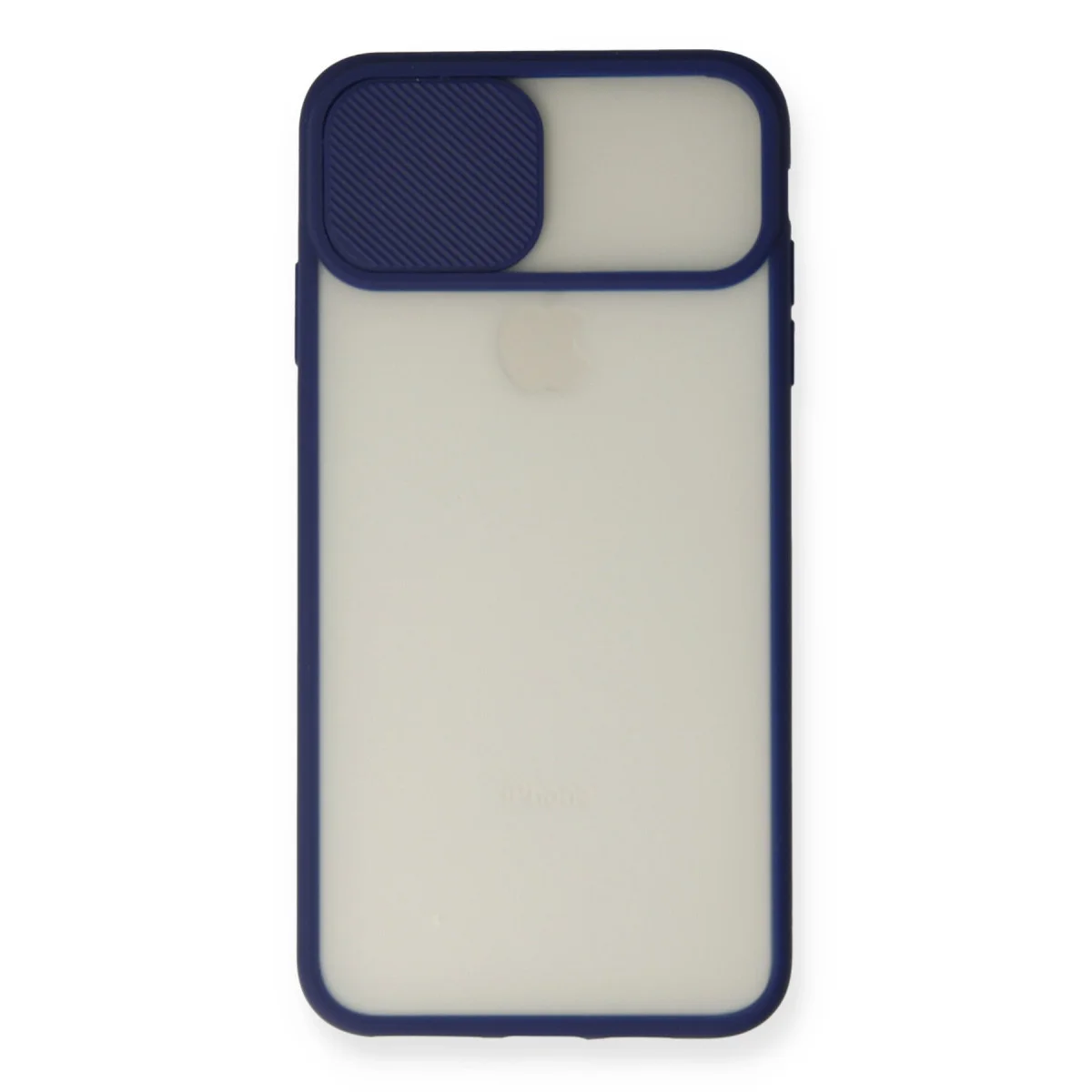 iPhone X Kılıf Palm Buzlu Kamera Sürgülü Silikon - Lacivert