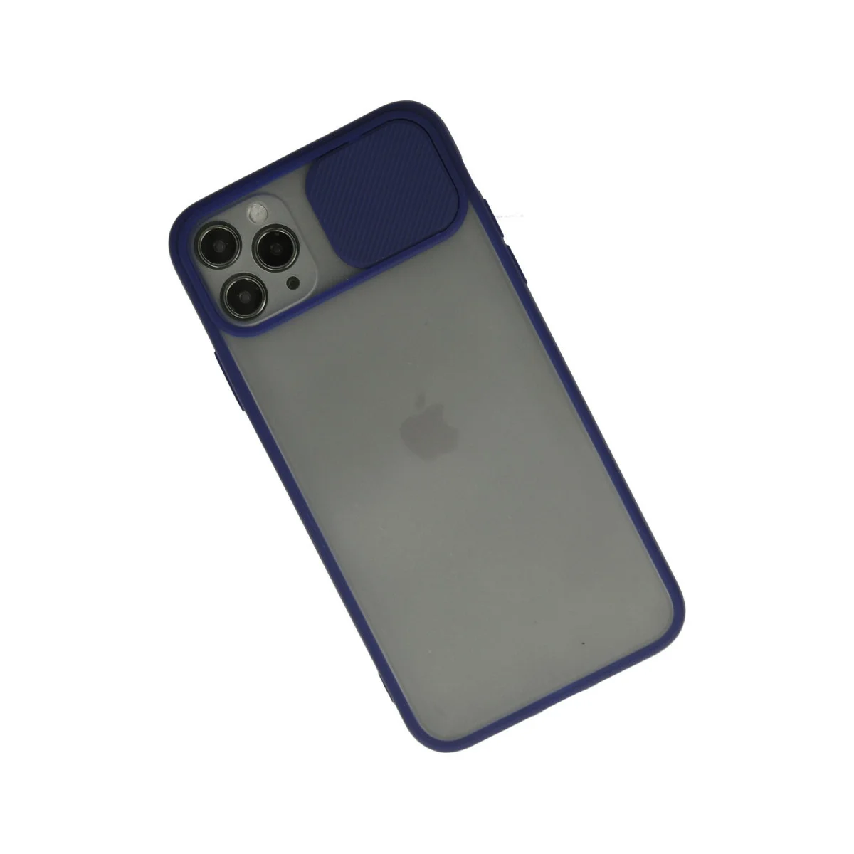 iPhone 11 Pro Max Kılıf Palm Buzlu Kamera Sürgülü Silikon - Lacivert