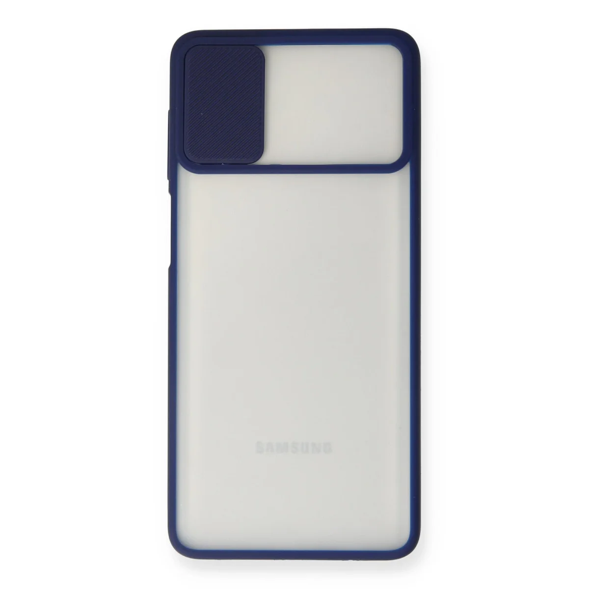 Galaxy M51 Kılıf Palm Buzlu Kamera Sürgülü Silikon - Lacivert