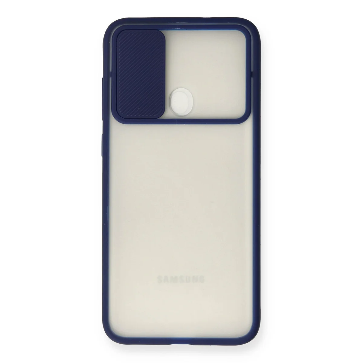 Galaxy A11 Kılıf Palm Buzlu Kamera Sürgülü Silikon - Lacivert
