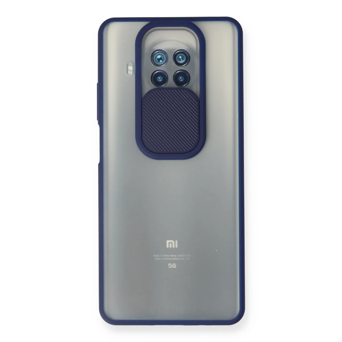 Mi 10T Lite Kılıf Palm Buzlu Kamera Sürgülü Silikon - Lacivert