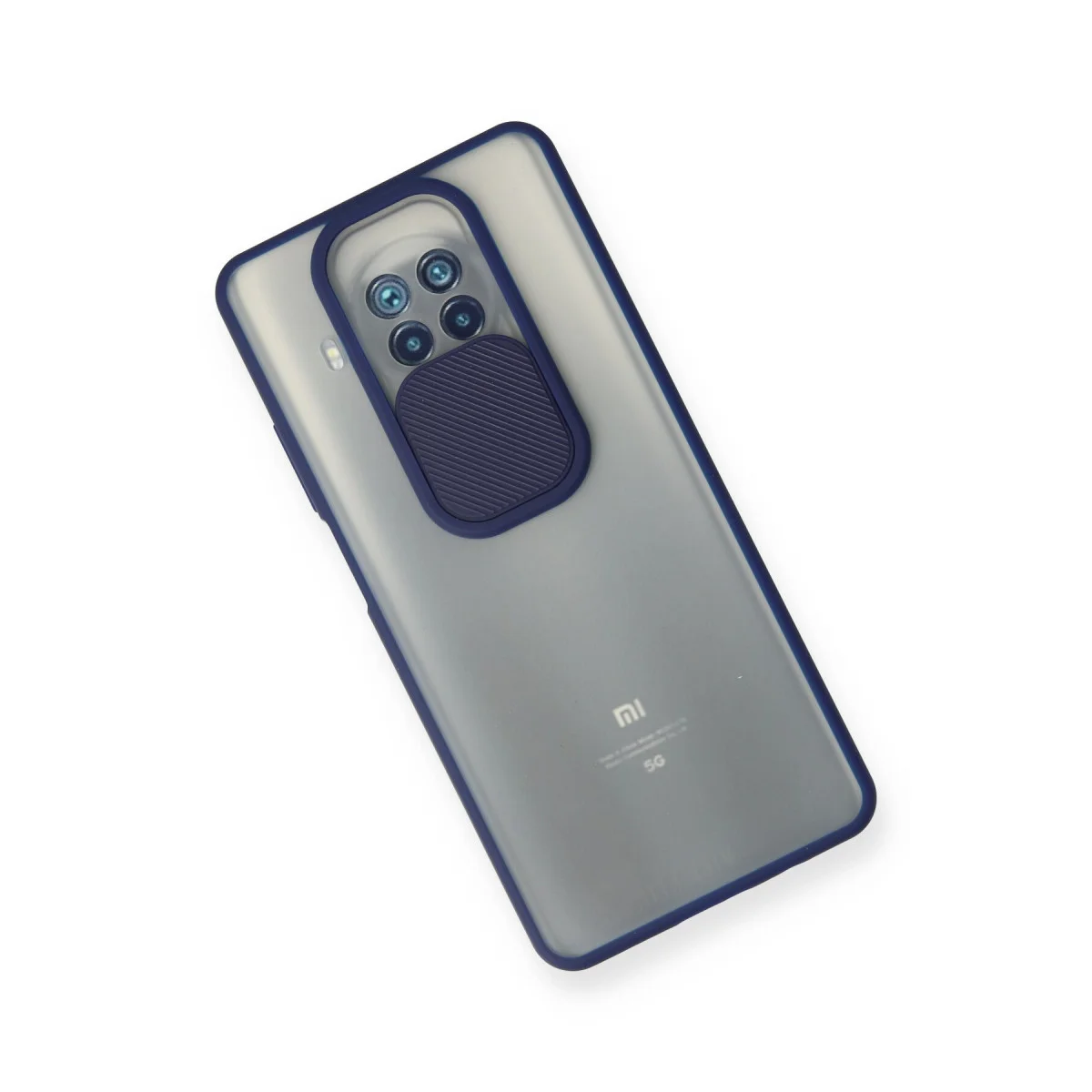 Mi 10T Lite Kılıf Palm Buzlu Kamera Sürgülü Silikon - Lacivert