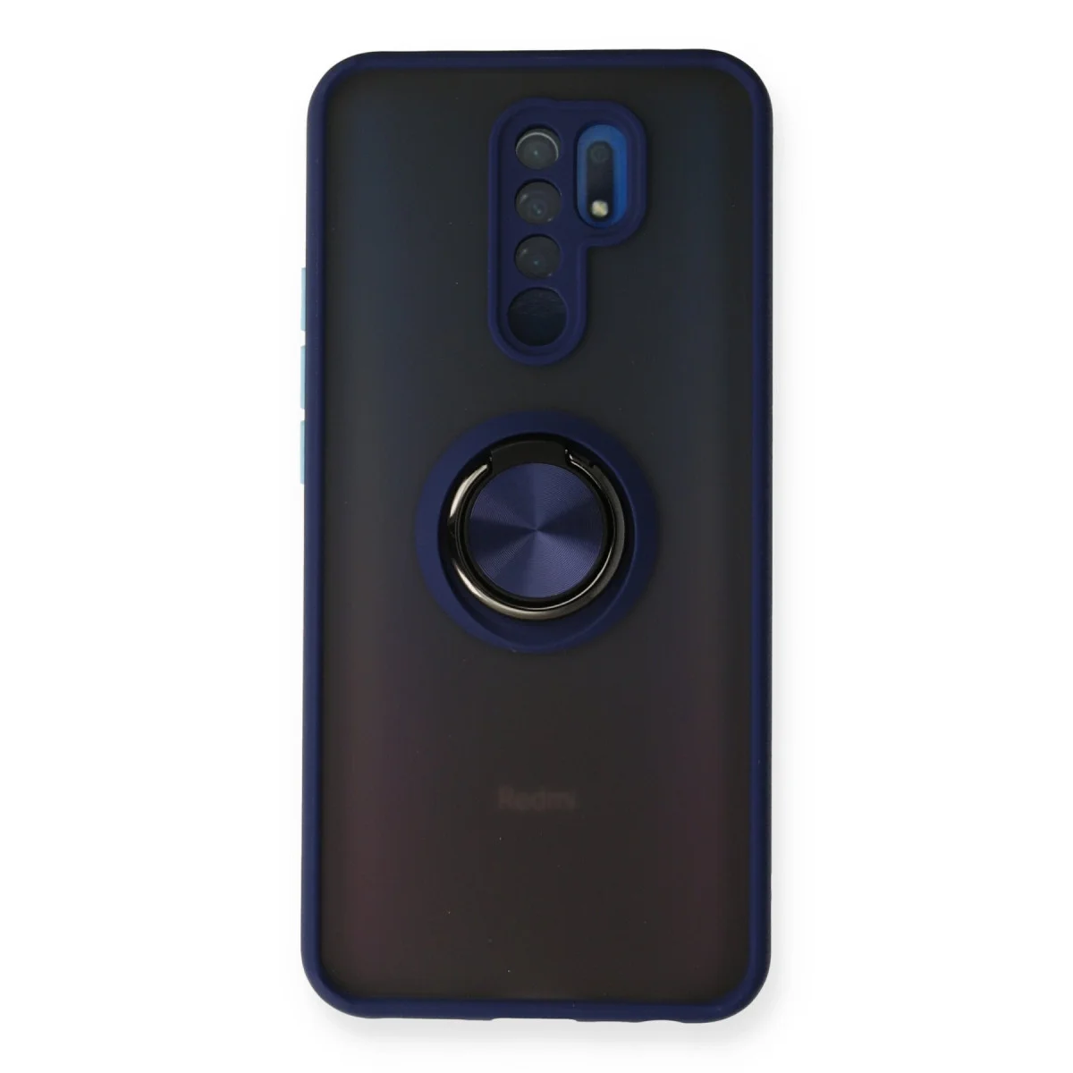Redmi 9 Kılıf Montreal Yüzüklü Silikon Kapak - Lacivert