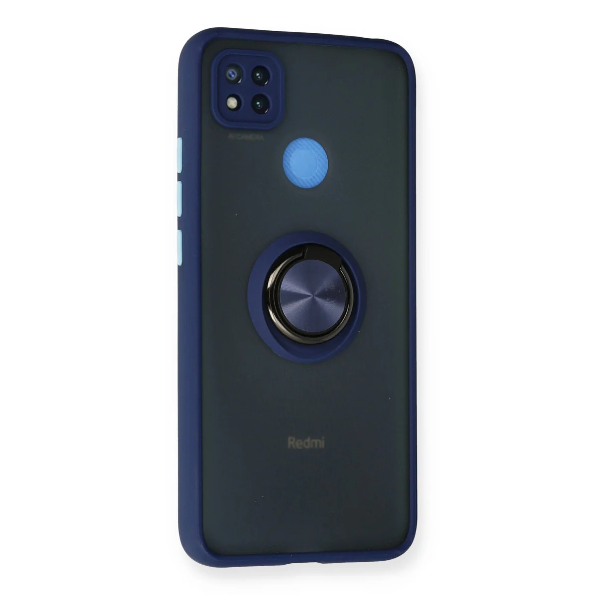 Redmi 9C Kılıf Montreal Yüzüklü Silikon Kapak - Lacivert