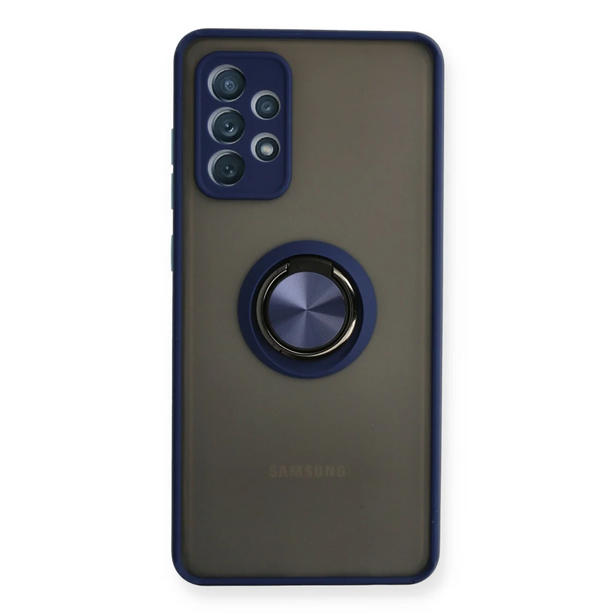Galaxy A32 Kılıf Montreal Yüzüklü Silikon Kapak - Lacivert
