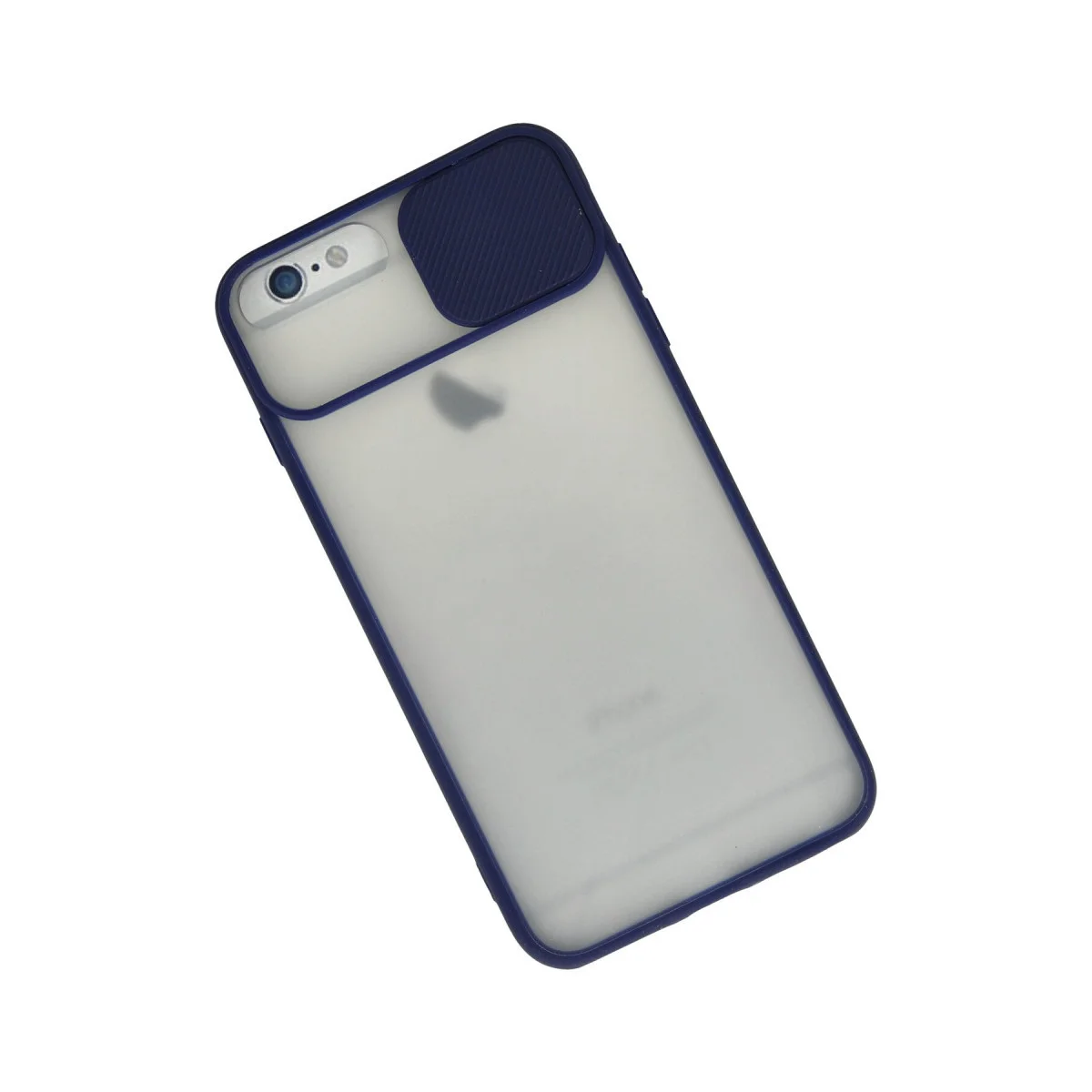 iPhone 6 Plus Kılıf Palm Buzlu Kamera Sürgülü Silikon - Lacivert