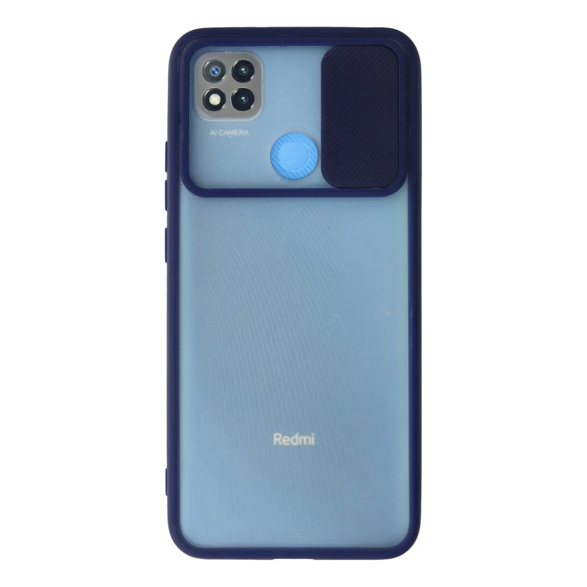 Redmi 9C Kılıf Palm Buzlu Kamera Sürgülü Silikon - Lacivert