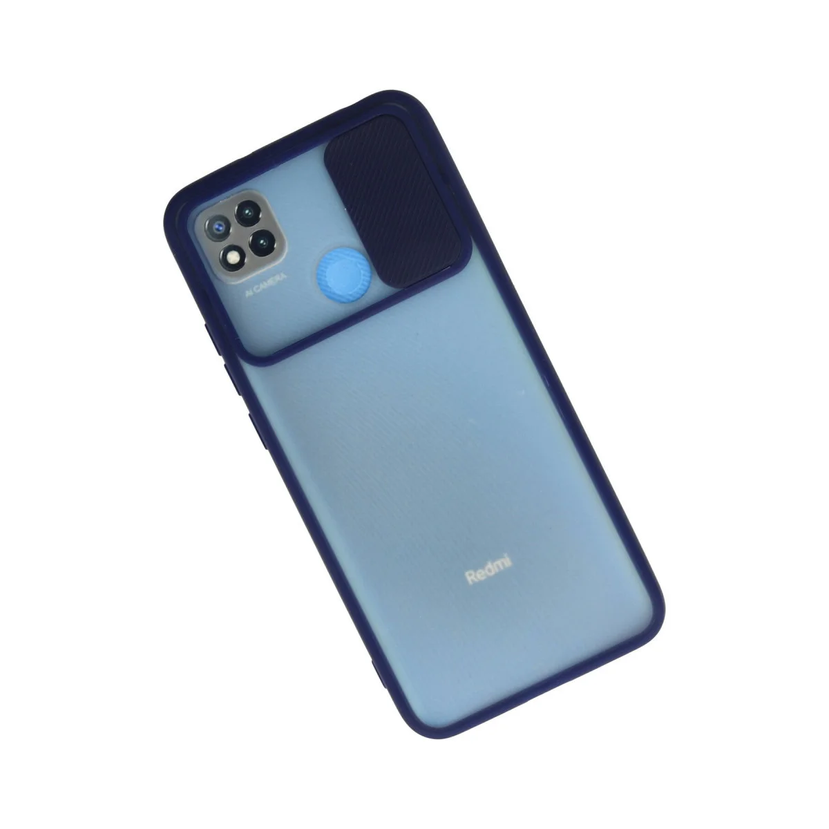 Redmi 9C Kılıf Palm Buzlu Kamera Sürgülü Silikon - Lacivert